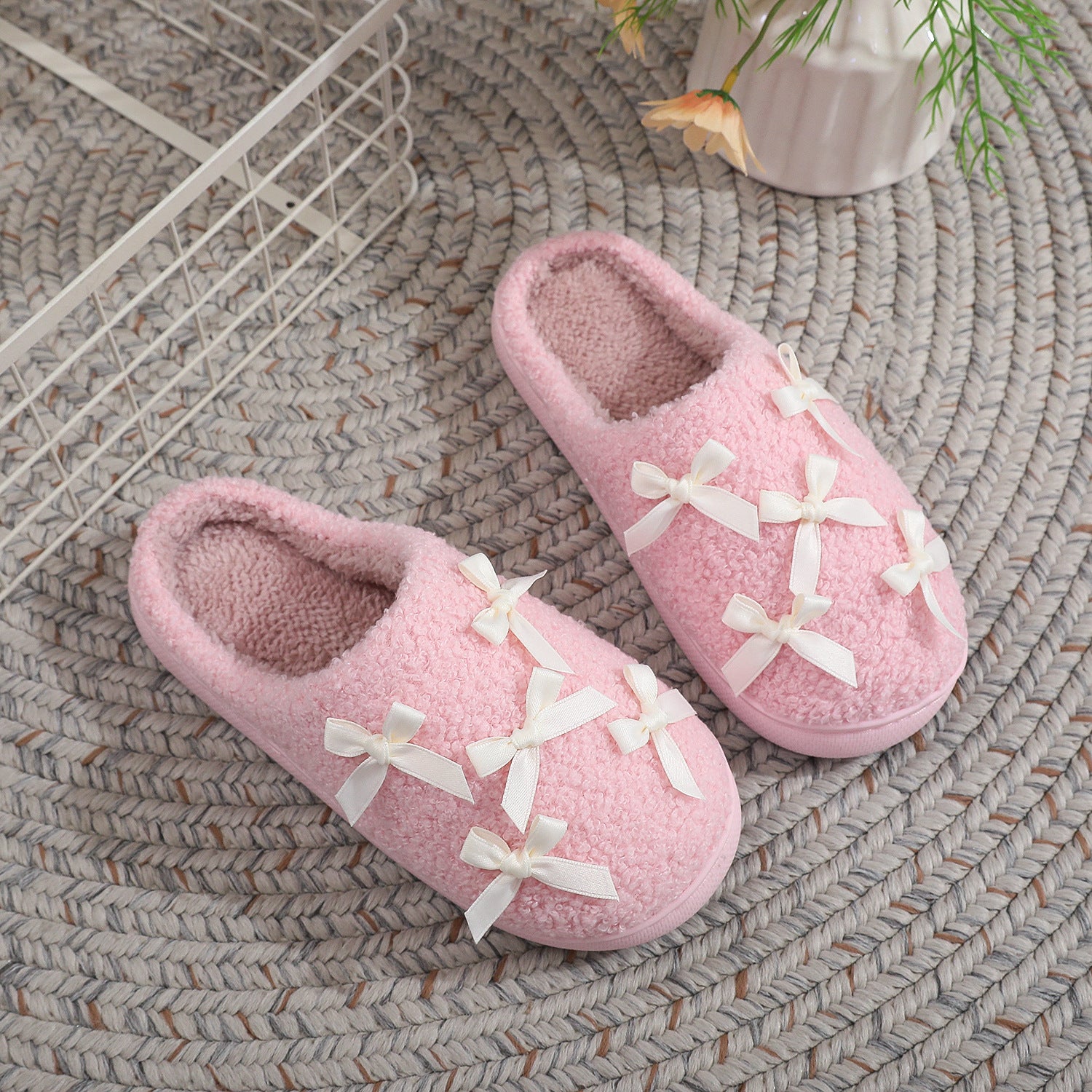 Wholesale  Bow Cotton Slippers for Girls
